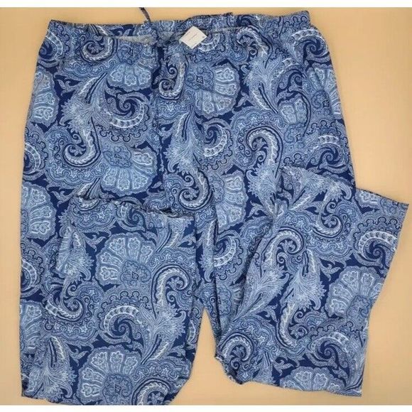 Lauren Ralph Lauren Women Sz XL Cotton Blend LS  2PC Pajama Set Blue Paisley NWT - Picture 8 of 10